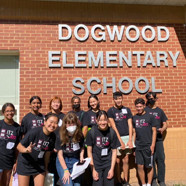 Nervous 8th and 9th graders getting ready to meet the kids of Dogwood Elementary School.